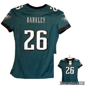 Nike Philadelphia Eagles Saquon Barkley 26 Jersey Womens Small Green NEW NFLPA